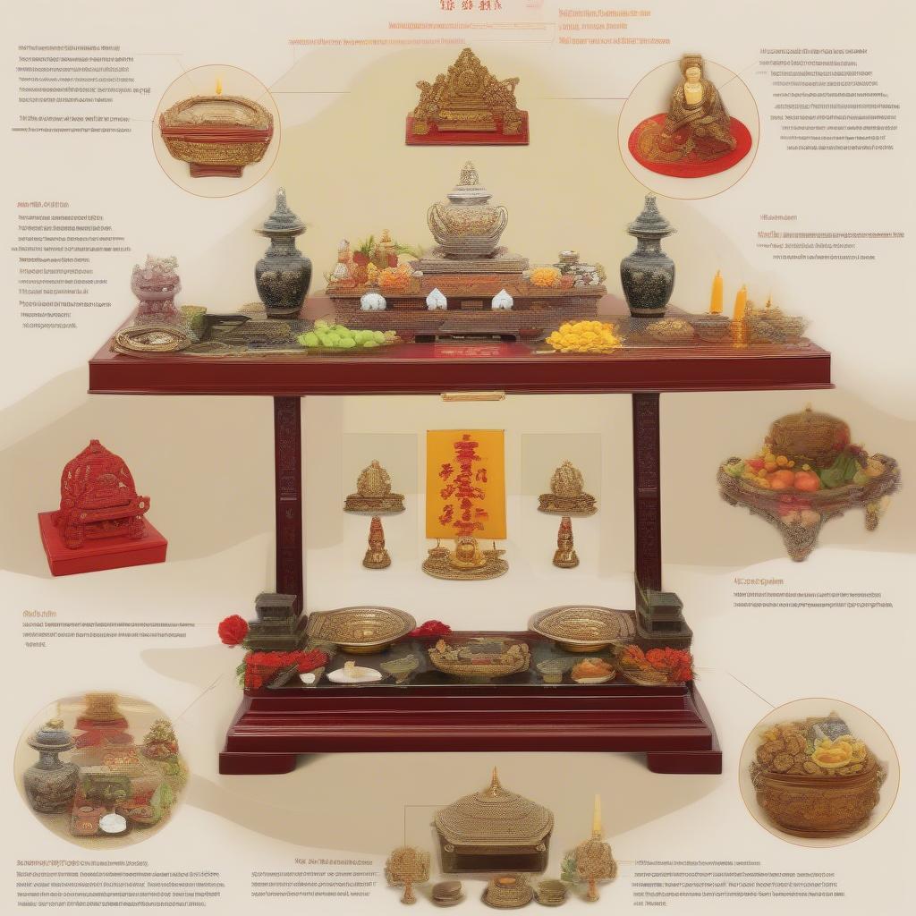 Bài trí bàn thờ Thần Tài Thổ Địa đầy đủ