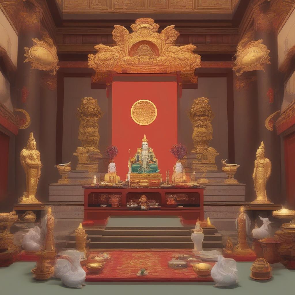 Bài trí mâm cúng Vía Thần Tài