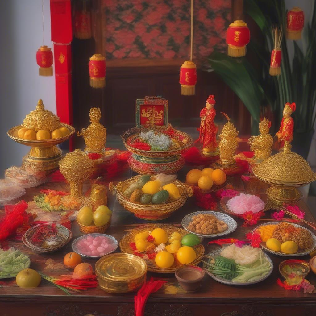 Lễ vật cúng Thần Tài ngày mùng 10